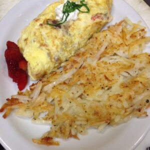 Gondola Omelette with hash brown