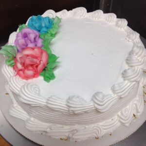 White 8” round Cake